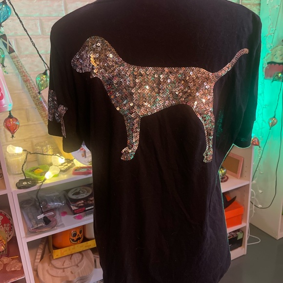 PINK Victoria's Secret Black Tee - Picture 1 of 5